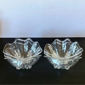 Large Acrylic Clam Shell Bowls Set of 6 Clear Lucite Giant Scallop SeaShell 9”